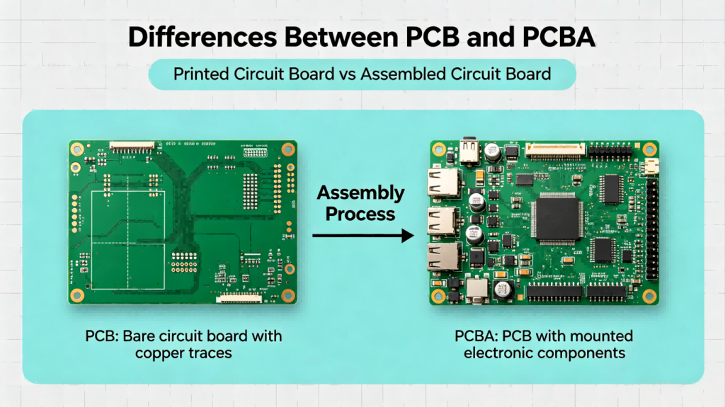 What Is Different Between PCB and PCBA?