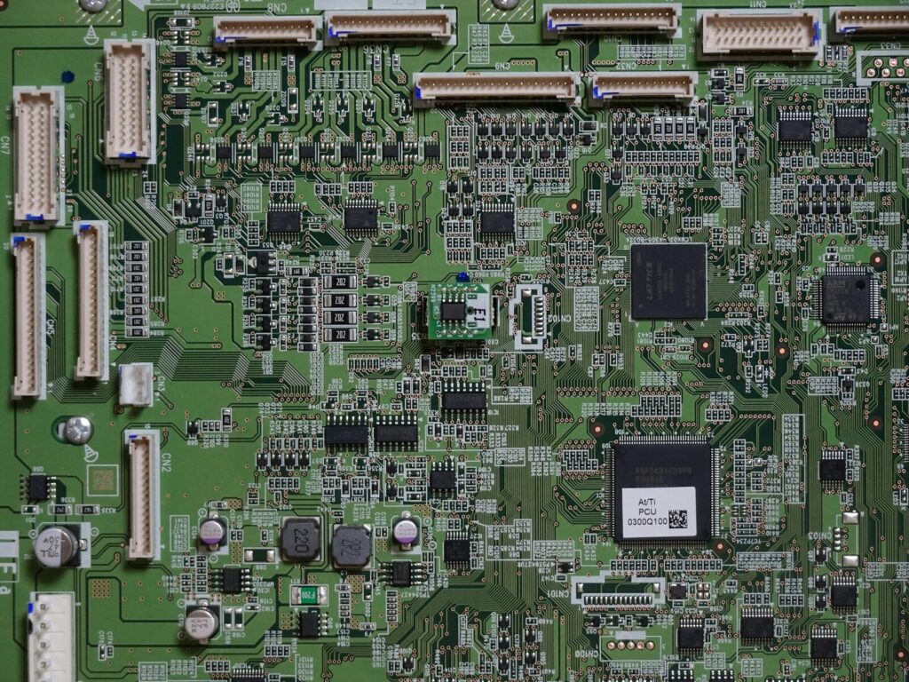 a close up of a computer mother board