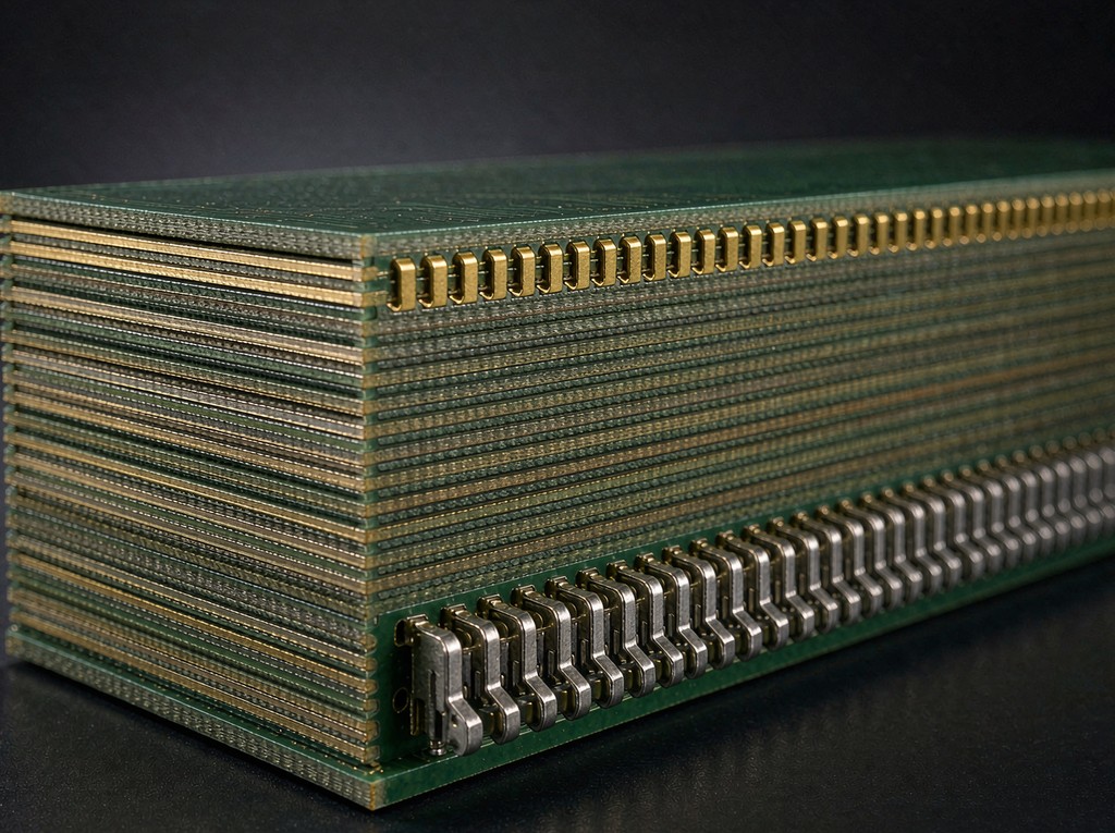 Multi-layer rigid PCB with gold-plated edge contacts